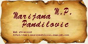 Marijana Pandilović vizit kartica